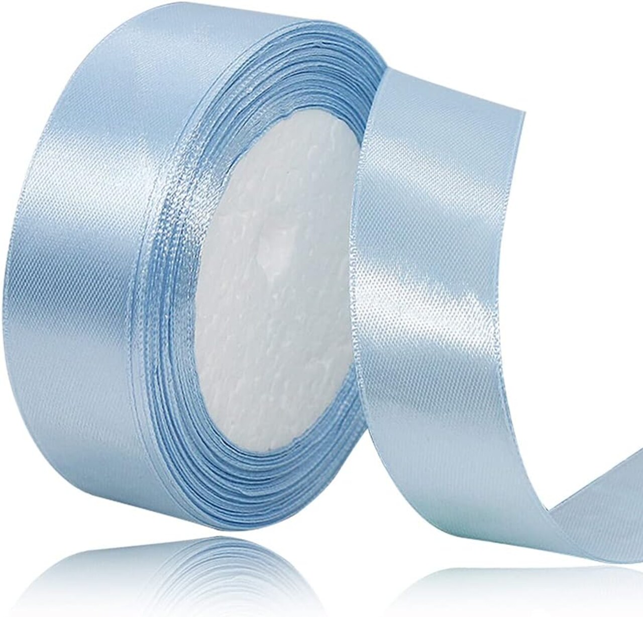 Solid Color Light Blue Satin Ribbon, 1 Inches x 25 Yards Fabric Satin Ribbon